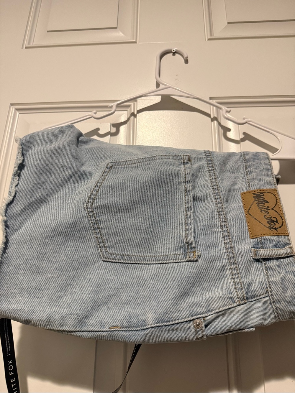 White Fox Light Wash High Rise Jean Shorts